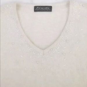 80’s ANGORA sweater with pearls & beading Vanessa